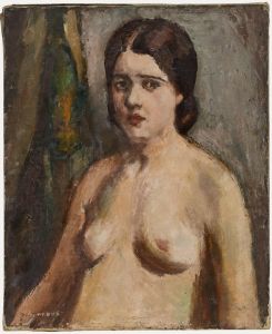 Paul Hannaux - Mid 20th Century Oil, Melancholy Nude
