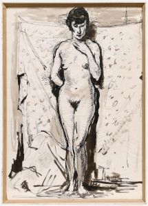 Paul Hannaux - Framed Mid 20th Century Pen and Ink Drawing, Backed by Sheets
