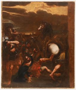 After Carracci (1555-1619) - 19th Century Oil, The Conversion of Saint Paul