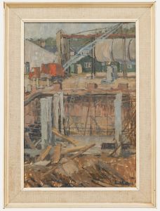 Anna Maitland - Modern British 20th Century Oil, Early Morning on Site