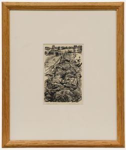 Robert Ball - 20th Century Wood Engraving, Stone Wall