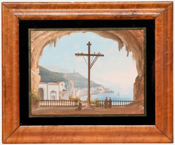 19th Century Gouache, View of Amalfi from the Capuchin Monastery