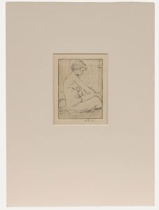 Anne Rees-Mogg - Mid 20th Century Etching, Nude in Profile