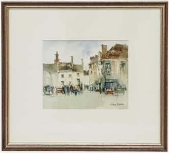 Gwilym John Blockley - Framed 20th Century Watercolour, Cotswold Corner