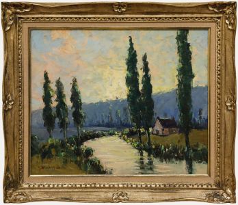 Gabriel Deschamps (1919-2011) - French School Framed Oil, Twilight in Provence