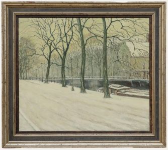 Early 20th Century Oil - The Bloemgracht in Winter