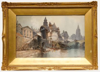 Paul Marny - Early 20th Century Watercolour, By the Riverside