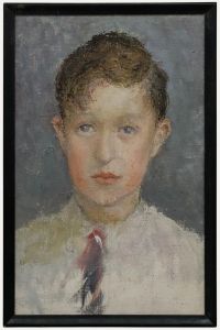 Impressionist Early 20th Century Oil - School Boy in Uniform