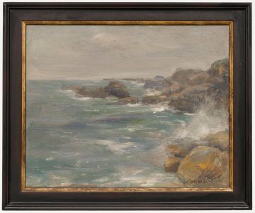 Anton Rudolph Mauve - Framed Early 20th Century Oil, Crashing Waves