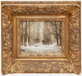 Arend van de Pol - Early 20th Century Oil, Winter Forest