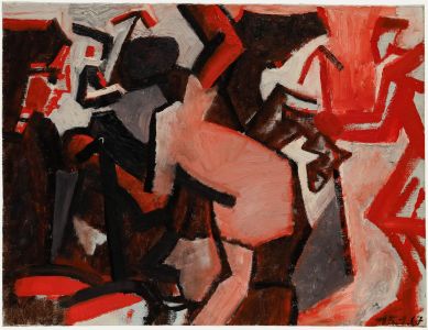 Paul Cendron - 1967 Oil, Rouge et Noir