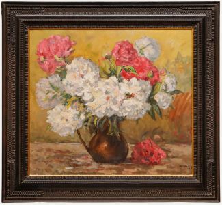 Adolphe Rey - Early 20th Century Oil, A Bright Bouquet