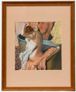 J.A. Defregger - Framed Contemporary Pastel, Towel Dry