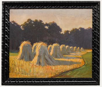 K. Mettner - Framed Early 20th Century Oil, Evening in the Wheat Field