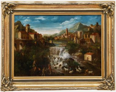 Johann Melchior Roos - 19th Century Oil, Cascade of Tivoli