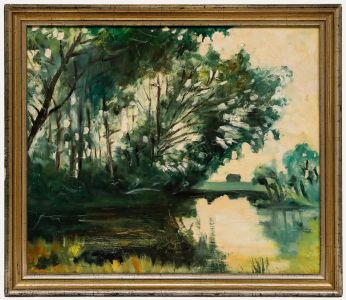 Willroider - Framed Mid 20th Century Oil, Still Lake