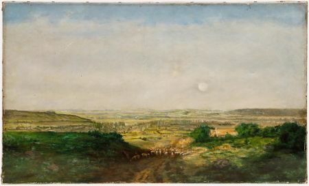 Antoine Chintreuil - 19th Century Oil, Flock in a Landscape