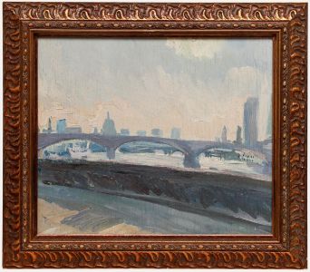 Hugh Boycott Brown - Wapping Group Mid 20th Century Oil, London Skyline
