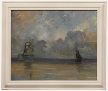 Framed Mid 20th Century Oil - Returning to the Mill
