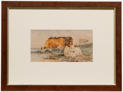 Circle of Thomas Sidney Cooper - 19th Century Watercolour, Cattle in a Landscape