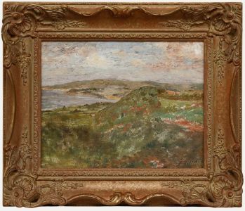 R. Hill - Framed Mid 20th Century Oil, Coastal Mound