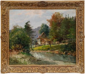 Rupert Preissl - Mid 20th Century Oil, Cottage by the River