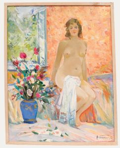 Nikolai Baskakov - 1960 Oil, Naked in the Interior
