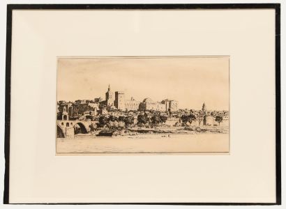 Alfred Charles S. Anderson (1884-1966)- Etching, The Palace of the Pope Avignon