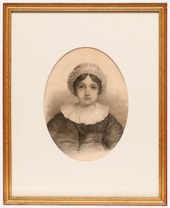 Mid 19th Century Graphite Drawing - Victorian Child