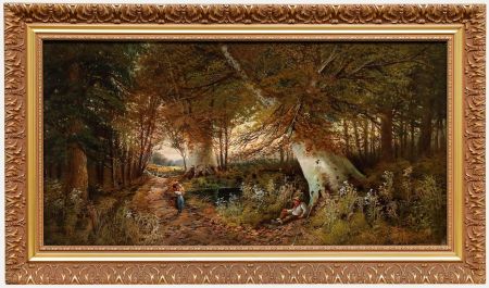 Thomas W. Lascelles - Late 19th Century Oil, Resting Under a Tree