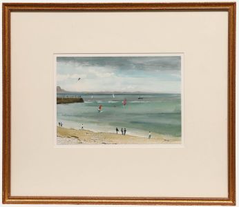 Jane Taylor - 20th Century Gouache, Boys by the Cobb