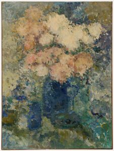 Mid 20th Century Oil - White Hydrangeas