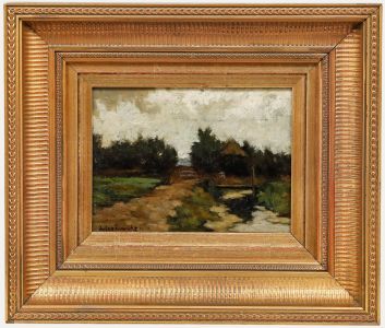 Jules Hinrichs - Framed Early 20th Century Oil, Moody Sky
