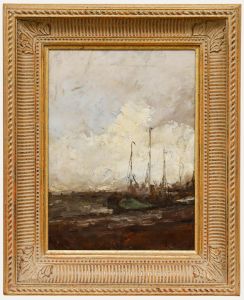 Richard Baseleer - Mid 20th Century Oil, Beached Fishing Boats