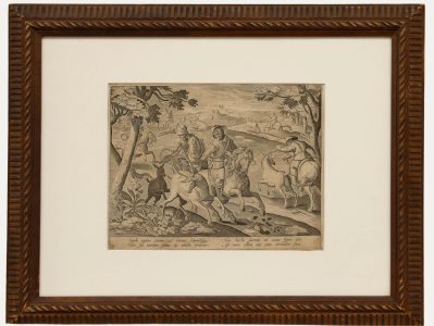 Karel van Mallery (1571–1635) after Jan van der Straet - Engraving, Deer Hunting