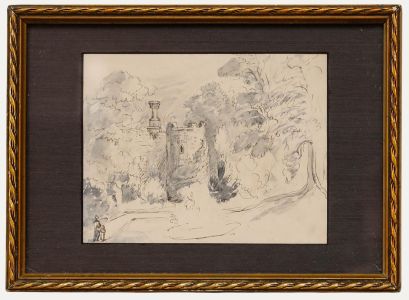 Early 19th Century Pen and Ink Drawing - Country Manor