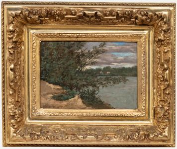 Karl Pierre Daubigny - Late 19th Century Oil, Evening on the Riverbank