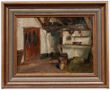J. B. Peereboom - Framed Mid 20th Century Oil, Farmhouse Shelves