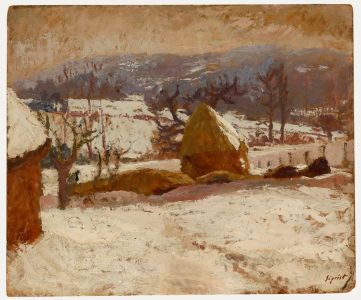 Edmond Sigrist - Early 20th Century Oil, White Fields