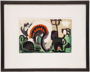 Framed 20th Century Oil - Exotic Flora
