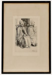 Alphonse Legros - Framed Late 19th Century Etching, Peasant Women of Boulogne