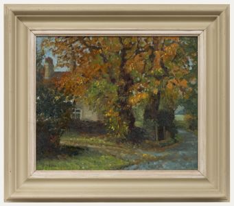 Laurence Belbin - Framed 20th Century Oil, Cottage Lane