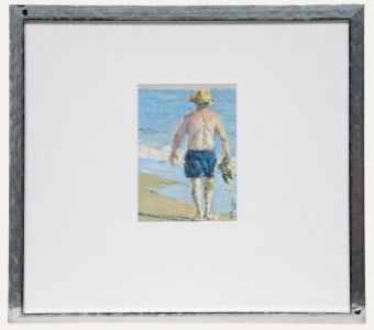 Vincent Herrero - Framed 20th Century Oil, Bather at the Water's Edge