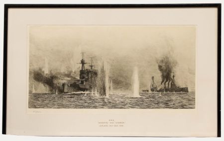 William Lionel Wyllie - Early 20th Century Etching, H.M.S. Warspite & Warrior