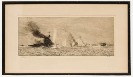 William Lionel Wyllie - Framed Early 20th Century Etching, The Battle of Jutland