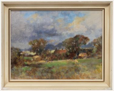 Owen Waters - Framed 20th Century Oil, A Norfolk Farm