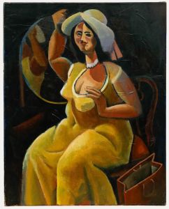 Peter Froste - Contemporary Oil, Woman in the Yellow Dress