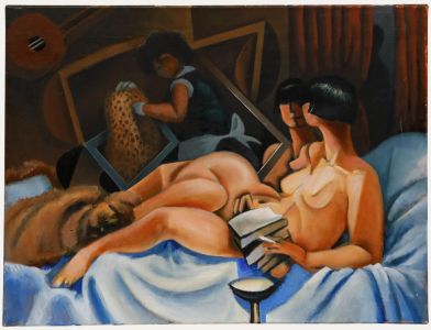 Attributed to Peter Froste - Contemporary Oil, Cubist Nude II
