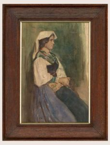 Late 19th Century Watercolour - Portrait Of A Sicilian Woman