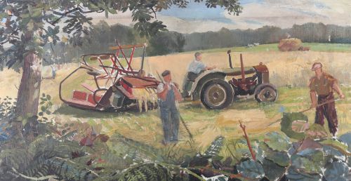 Mid 20th Century Oil - Late Summer Hay Harvest